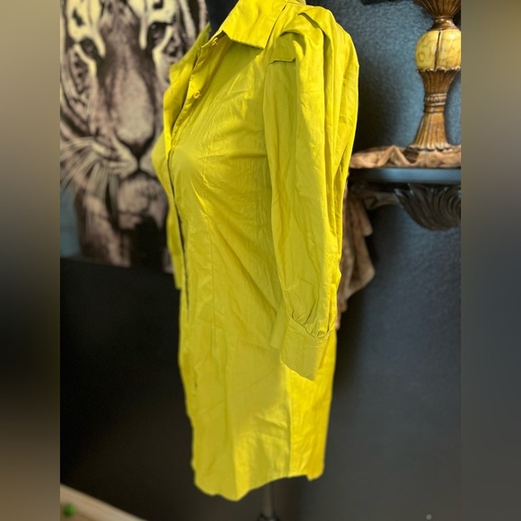 NWT—BOOHOO COTTON POPLIN PUFF SLEEVE SHIRT DRESS SZ 4 - Picture 7 of 11